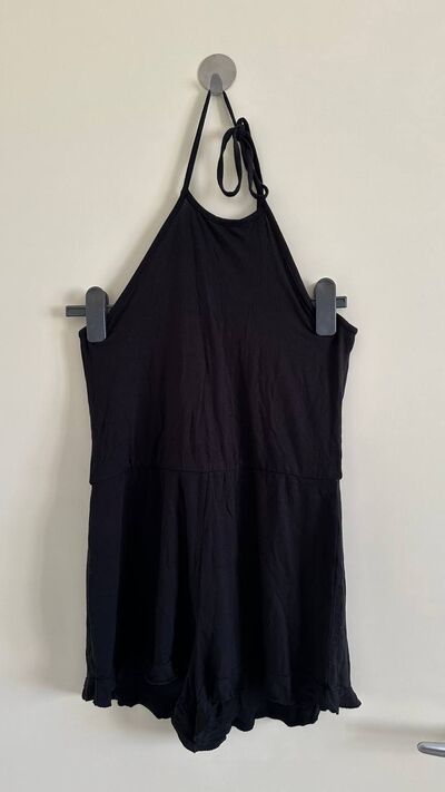 Black halter neck playsuit