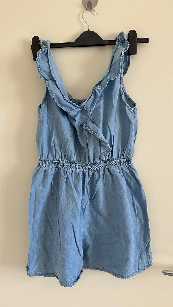 Chambray ruffle strap playsuit, photo 1