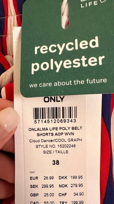 ONLY Alma striped belted shorts, new with tags, photo 2
