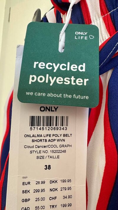 ONLY Alma striped belted shorts, new with tags, photo 3