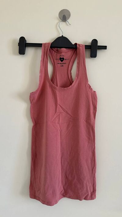 Ribbed racerback mini dress, rose pink, photo 2